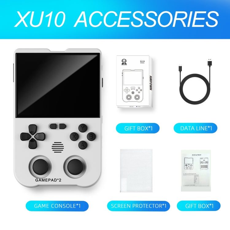 AMPOWN XU10 Handheld Game Console 3.5-Inch IPS Screen Linux System Portable Video Arcade 64G(Purple)