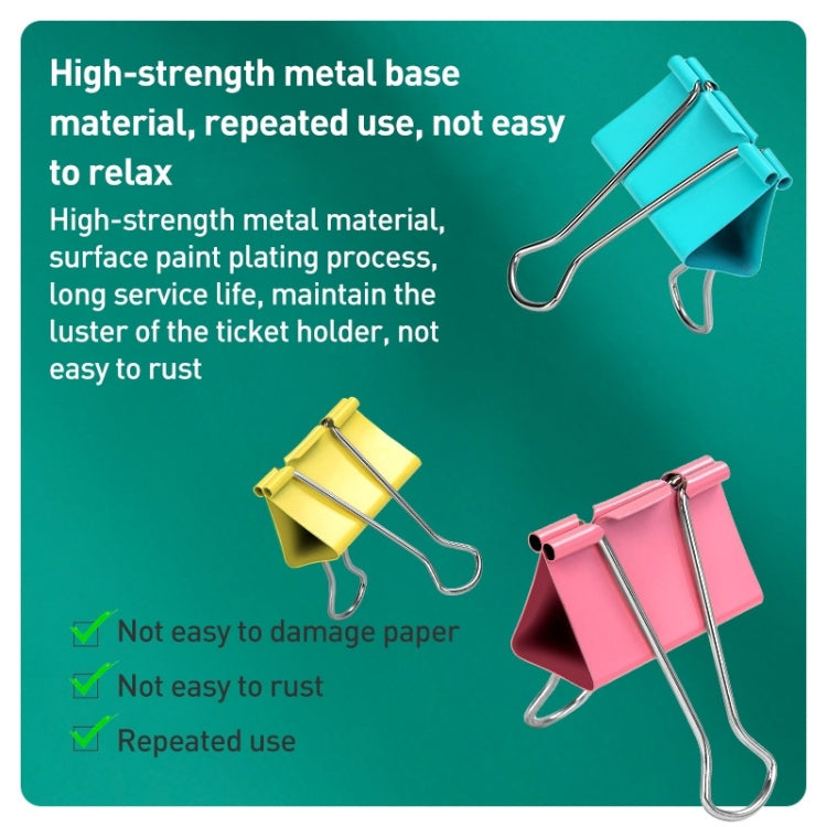 Deli  24pcs /Box 41mm Long Tail Ticket Clip Metal Dovetail Clip, Spec: 8552ES Colorful