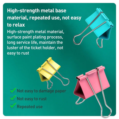 Deli  24pcs /Box 41mm Long Tail Ticket Clip Metal Dovetail Clip, Spec: 8552ES Colorful