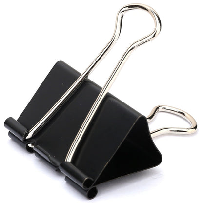 Deli  24pcs /Box 41mm Long Tail Ticket Clip Metal Dovetail Clip, Spec: 8562 Black