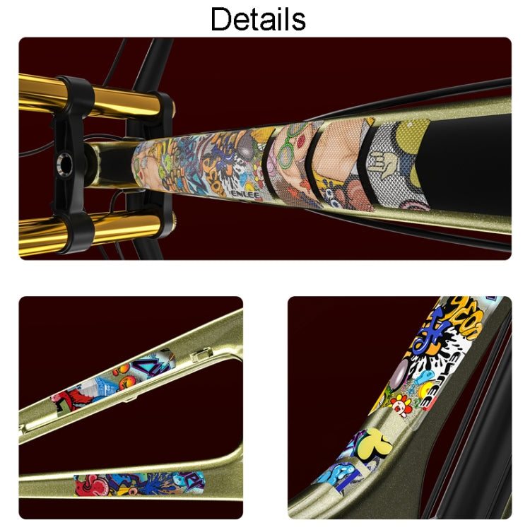 ENLEE 11pcs /Set Autocollant de cadre de vélo de montagne anti-rayures à changement de couleur Film protecteur imperméable pour équipement de cyclisme, Modèle : Colorful Beauty