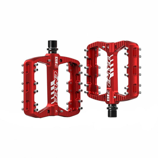 ENLEE R5 1 paire de pédales de vélo de montagne, repose-pieds plus larges antidérapants avec roulement (rouge)