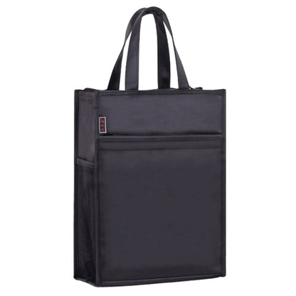 BeiDuoMei Portable File Bag A4 Waterproof Zipper Folder Can Put Water Cup Storage Bag(3 Layers Black)