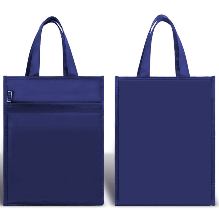 BeiDuoMei Portable File Bag A4 Waterproof Zipper Folder Can Put Water Cup Storage Bag(3 Layers Dark Blue)