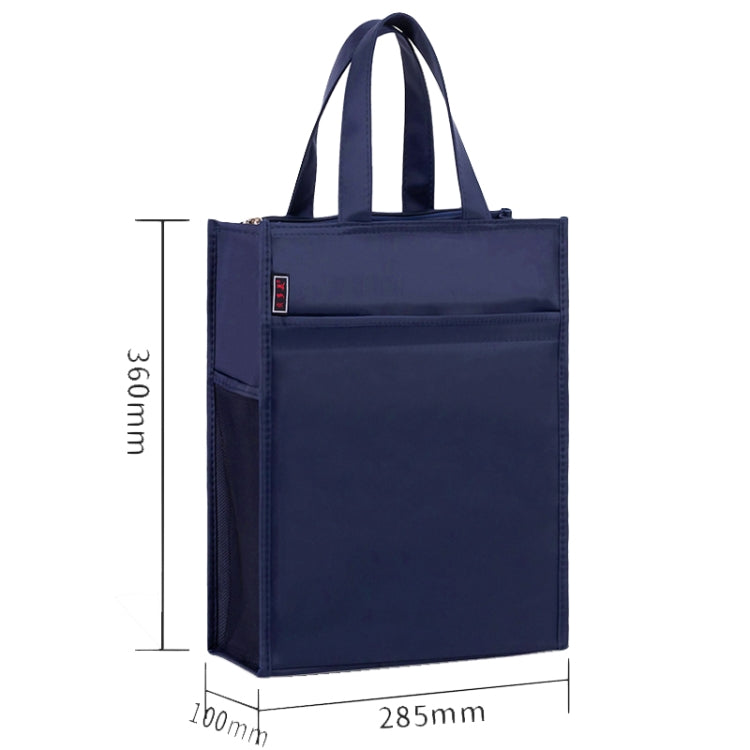 BeiDuoMei Portable File Bag A4 Waterproof Zipper Folder Can Put Water Cup Storage Bag(3 Layers Black)