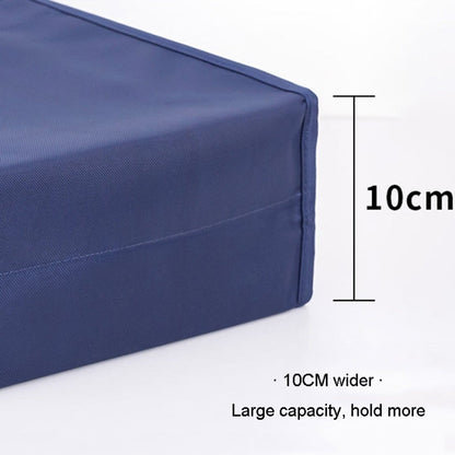 BeiDuoMei Portable File Bag A4 Waterproof Zipper Folder Can Put Water Cup Storage Bag(3 Layers Dark Blue)