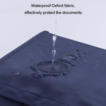 BeiDuoMei Portable File Bag A4 Waterproof Zipper Folder Can Put Water Cup Storage Bag(3 Layers Dark Blue)