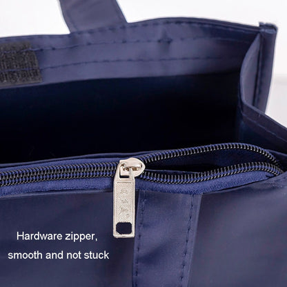 BeiDuoMei Portable File Bag A4 Waterproof Zipper Folder Can Put Water Cup Storage Bag(3 Layers Dark Blue)