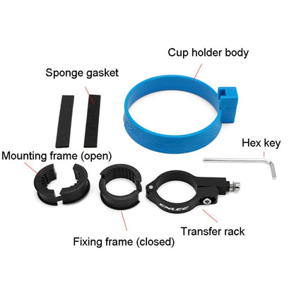ENLEE KF-2.0 Bicycle Coffee Cup Bracket Stroller Bottle Carrier Tea Kettle Mug Holder(Dark Black)