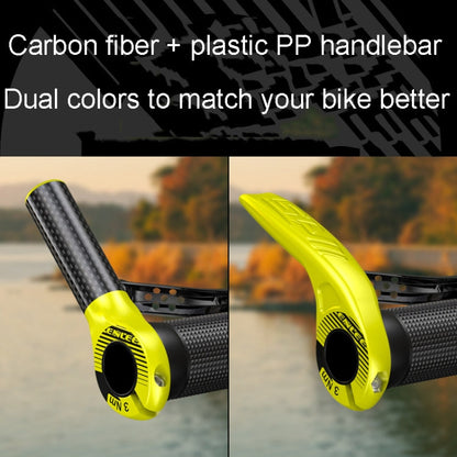ENLEE E-45616 1 paire de poignées de vélo en corne de vache/mouton, accessoires de manette (jaune fluo)