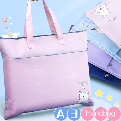 BeiDuoMei Student A3 Art Drawing Handbag Test Paper File Storage Bag, Style: Simple Model Blue