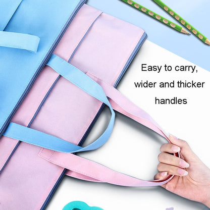 BeiDuoMei Student A3 Art Drawing Handbag Test Paper File Storage Bag, Style: Simple Model Blue