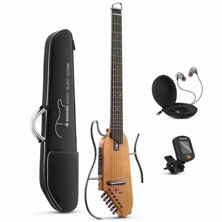 DONNER Smart Headless Silent Guitar Travel Portable Detachable Acoustic Guitar, Style: Maple Model Black