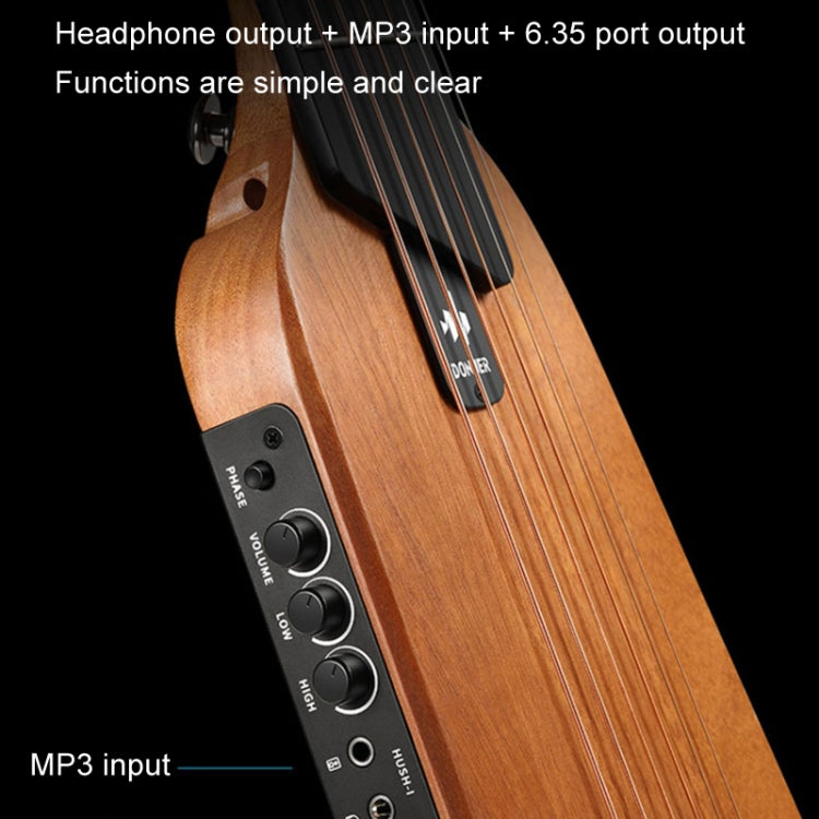 DONNER Smart Headless Silent Guitar Travel Portable Detachable Acoustic Guitar, Style: Maple Model Black