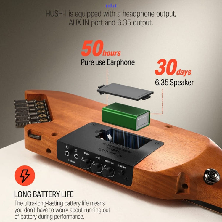 DONNER Smart Headless Silent Guitar Travel Portable Detachable Acoustic Guitar, Style: Maple Model Black