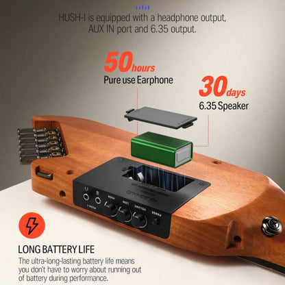 DONNER Smart Headless Silent Guitar Travel Portable Detachable Acoustic Guitar, Style: Maple Model Black