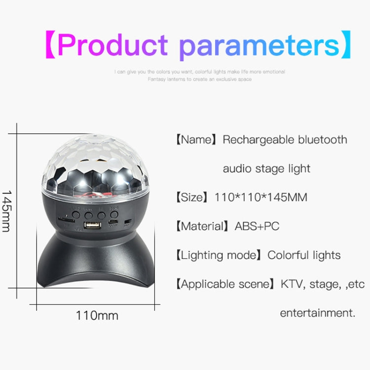 Home LED Magic Ball Lights Bounce Ambient Lamps Room Sound Lights Balls, Color: Charging Model Black(RGB Colorful 5W)