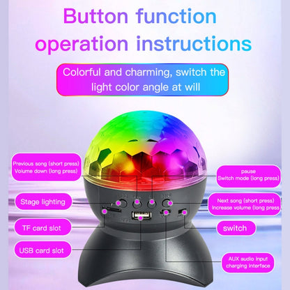Home LED Magic Ball Lights Bounce Ambient Lamps Room Sound Lights Balls, Color: Charging Model Black(RGB Colorful 5W)