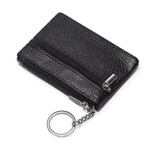 HUMERPAUL WX2010 Ladies Leather Mini Wallet Portable Coin Purse And Card Holder, Size: L(Black)