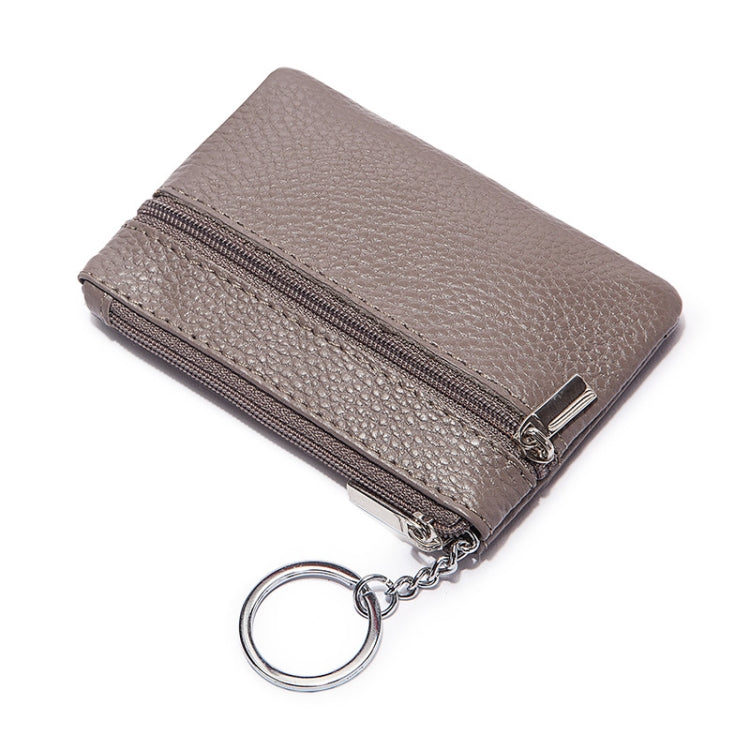 HUMERPAUL WX2010 Ladies Leather Mini Wallet Portable Coin Purse And Card Holder, Size: L(Gray)