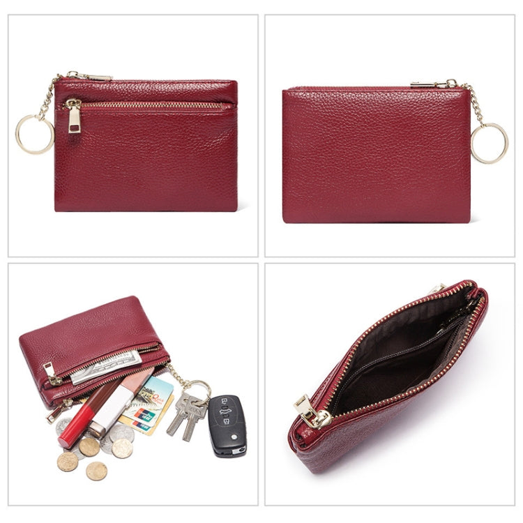HUMERPAUL WX2010 Ladies Leather Mini Wallet Portable Coin Purse And Card Holder, Size: L(Gray)
