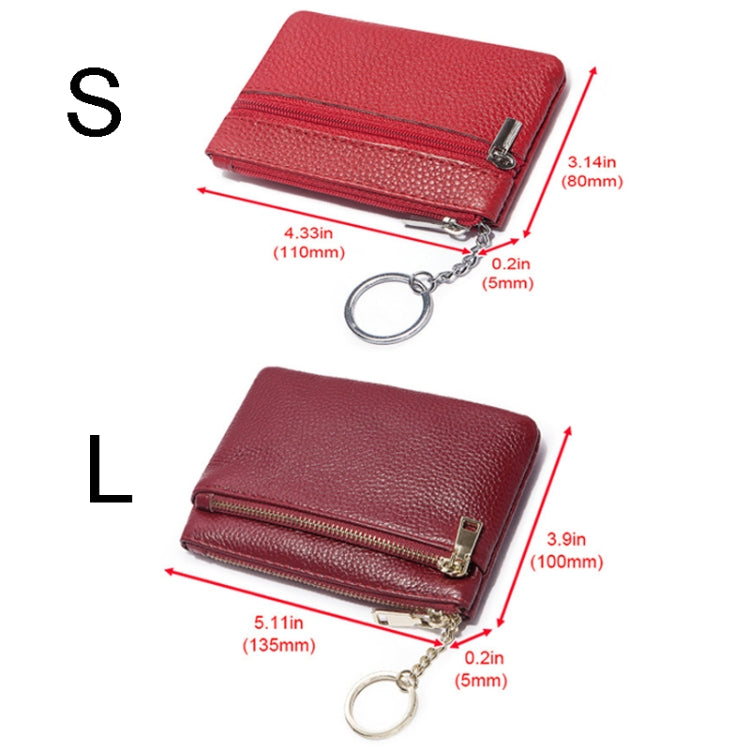 HUMERPAUL WX2010 Mini portefeuille en cuir pour femme, porte-monnaie portable et porte-cartes, taille : L (rouge)