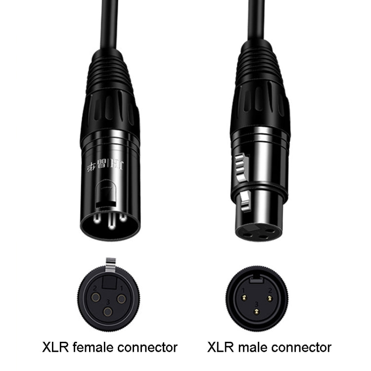 JINGHUA Microphone Cable XLR Male To Female Balanced Cable Mixing Console Amplifier Audio Cable, Length: 3M