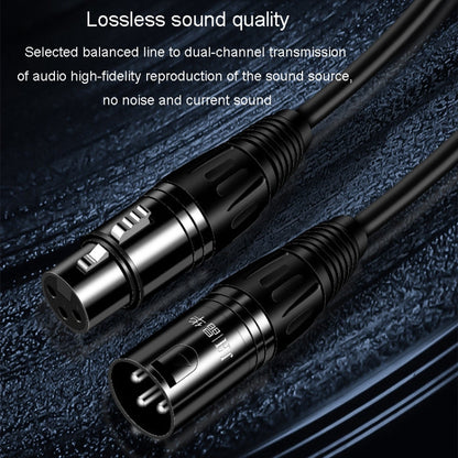JINGHUA Microphone Cable XLR Male To Female Balanced Cable Mixing Console Amplifier Audio Cable, Length: 3M