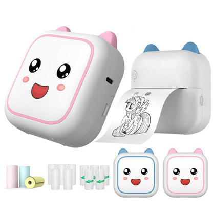 C26 Mini Portable Bluetooth Photo Label Thermal Printer, Spec: Blue+5 Stickers