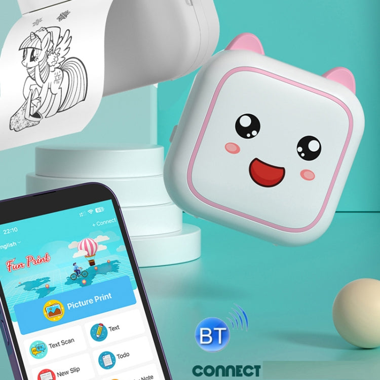 C26 Mini Portable Bluetooth Photo Label Thermal Printer, Spec: Pink+5 Paper