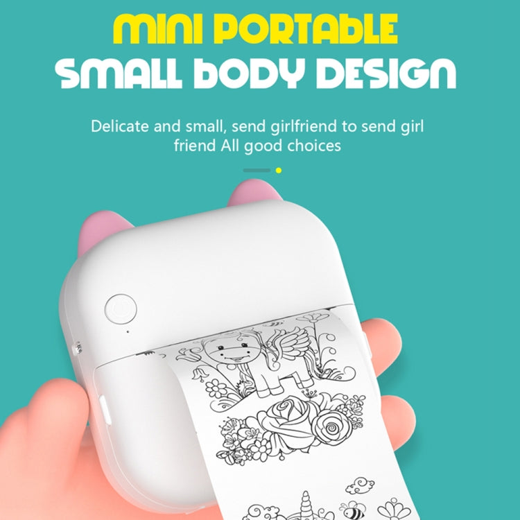 C26 Mini Portable Bluetooth Photo Label Thermal Printer, Spec: Pink+10 Paper