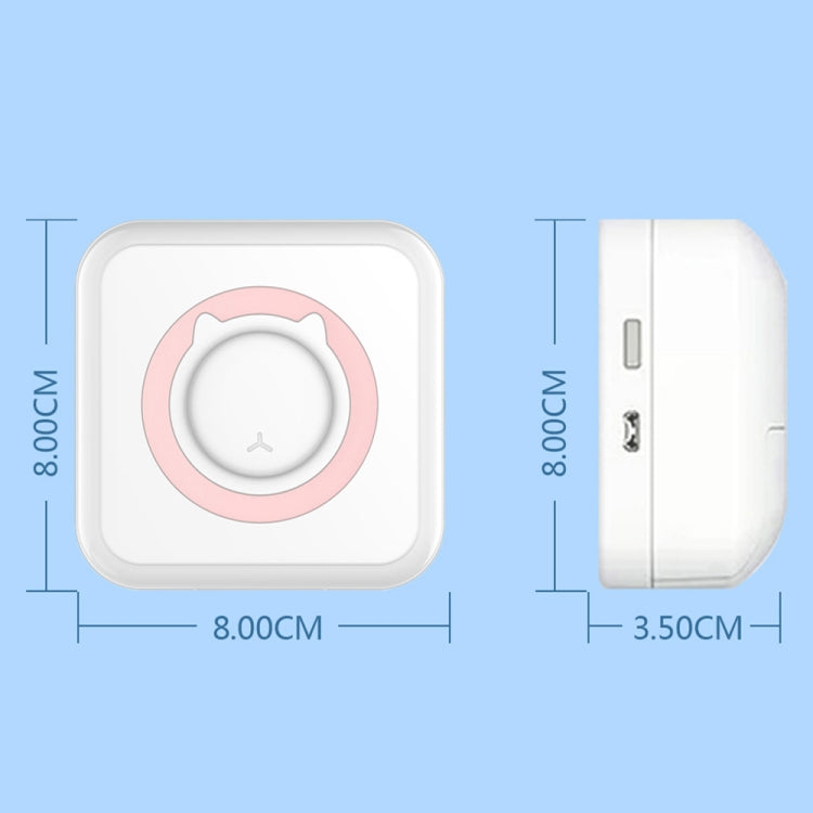 Mini imprimante thermique photo et étiquette Bluetooth sans encre C15 pour étudiant, spécification : Rose + 5 autocollants