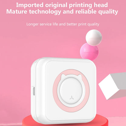 Mini imprimante thermique photo et étiquette Bluetooth sans encre C15 pour étudiant, spécification : Rose + 5 autocollants