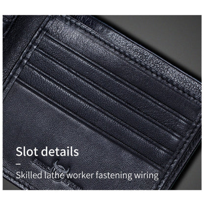 BULL CAPTAIN 0200 Large-capacity First-layer Cowhide Multi-card Slot Wallet RFID Anti-theft Card Holder(Blue)