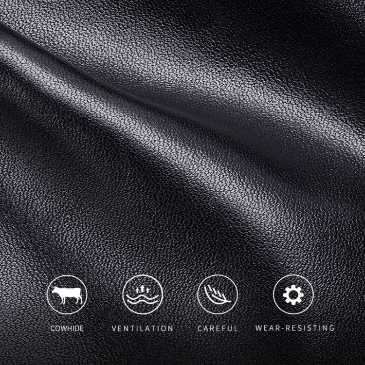 BULL CAPTAIN 0200 Large-capacity First-layer Cowhide Multi-card Slot Wallet RFID Anti-theft Card Holder(Black)