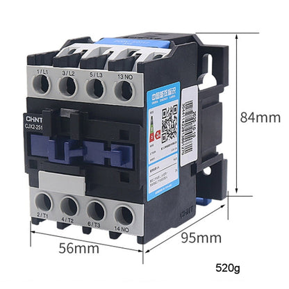 CHNT CJX2-2501 25A 220V Silver Alloy Contacts Multi-Purpose Single-Phase AC Contactor