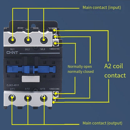 CHNT CJX2-5011 50A 220V Silver Alloy Contacts Multi-Purpose Single-Phase AC Contactor