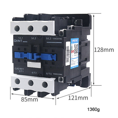 CHNT CJX2-8011 80A 220V Silver Alloy Contacts Multi-Purpose Single-Phase AC Contactor