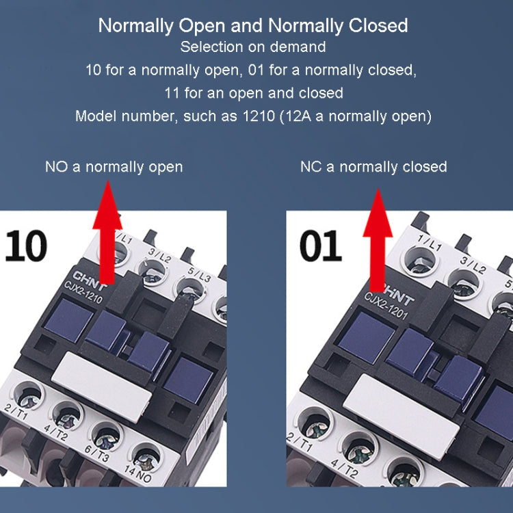 CHNT CJX2-5011 50A 220V Silver Alloy Contacts Multi-Purpose Single-Phase AC Contactor