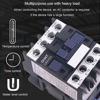 CHNT CJX2-5011 50A 220V Silver Alloy Contacts Multi-Purpose Single-Phase AC Contactor