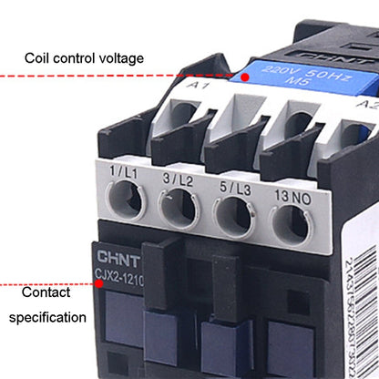 CHNT CJX2-5011 50A 220V Silver Alloy Contacts Multi-Purpose Single-Phase AC Contactor