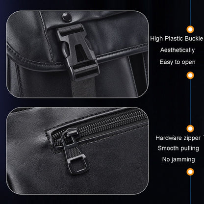 WEIXIER D269 Business Casual Mens Messenger Bag Large Capacity Workwear Functional Crossbody Packs(Black)