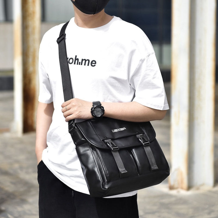WEIXIER D269 Sac bandoulière homme décontracté, grande capacité, style workwear fonctionnel (marron)