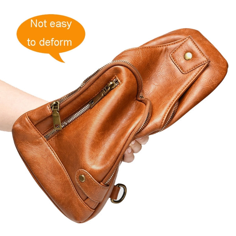 WEIXIER X326 Sac à Bandoulière Unique Sac de Poitrine Multifonctionnel pour Moto Sportif (Marron Clair)