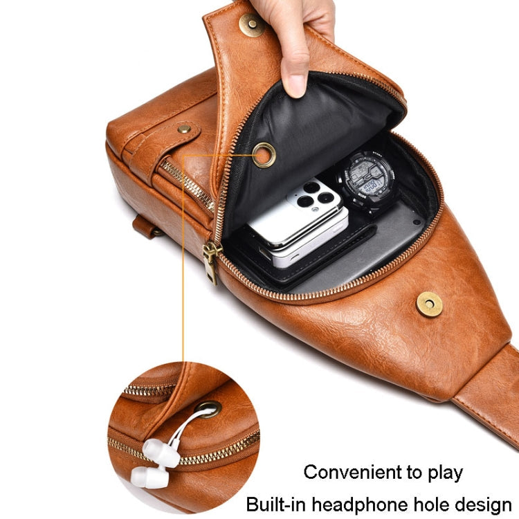 WEIXIER X326 Sac à Bandoulière Unique Sac de Poitrine Multifonctionnel pour Moto Sportif (Marron Clair)