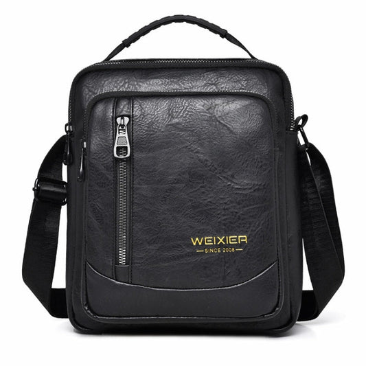 WEIXIER D288 Sac bandoulière décontracté grande capacité étanche pour affaires (noir)