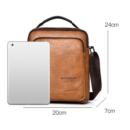 WEIXIER D288 Sac bandoulière décontracté grande capacité étanche pour affaires (noir)