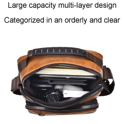WEIXIER D288 Large Capacity Casual Crossbody Bag Business Waterproof Single Shoulder Packs(Light Brown)