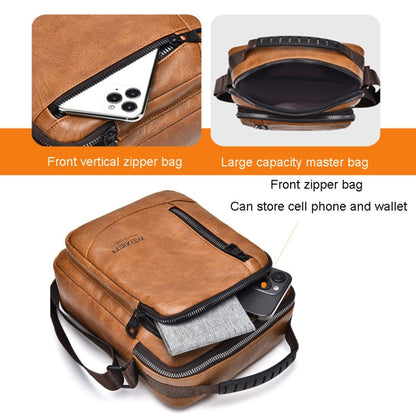 WEIXIER D288 Large Capacity Casual Crossbody Bag Business Waterproof Single Shoulder Packs(Dark Brown)