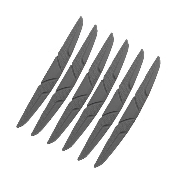SHANSHI 6pcs /Pack 7753 Car Door Anti-Collision Silicone Strip Bumper Mirror Thickening Decorative Stickers(Gray)